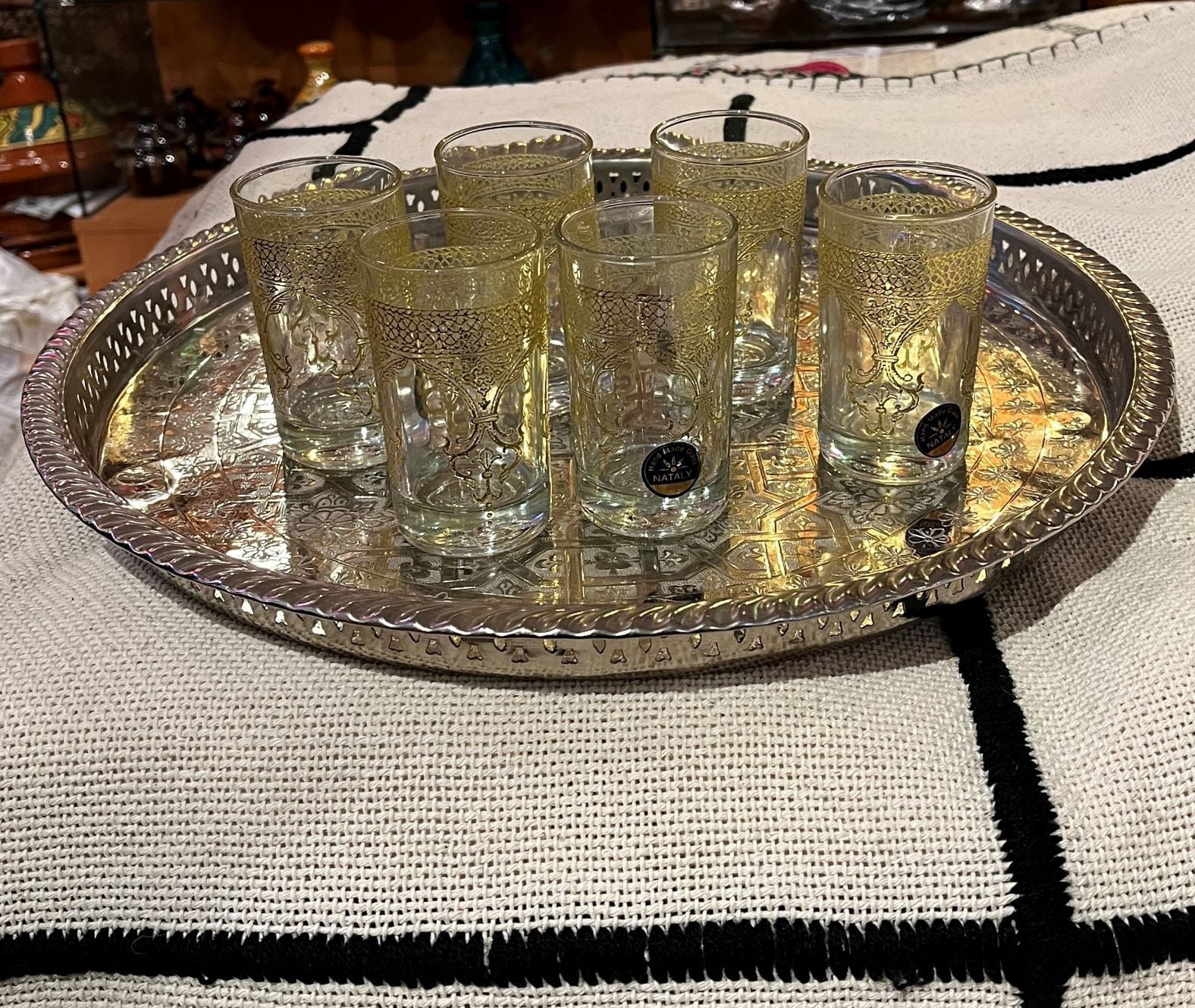 Moroccan gold tea glasses Moroccan gold tea glasses