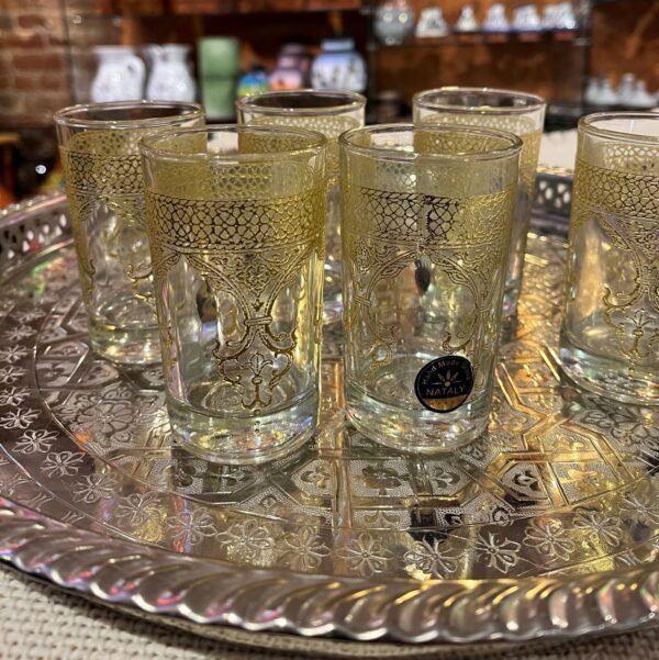 luxury Moroccan gold tea glasses