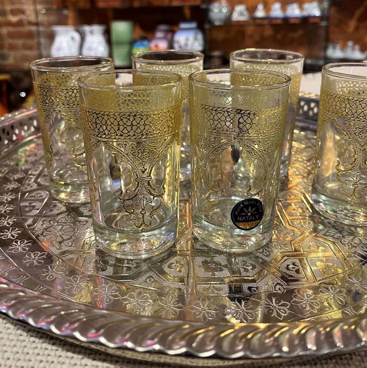 Moroccan gold tea glasses1 luxury Moroccan gold tea glasses