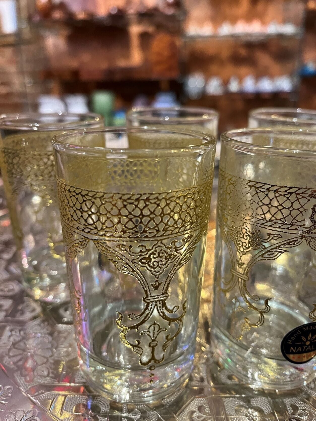 Moroccan gold tea glasses4 Moroccan gold tea glasses montreal
