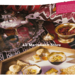 ensemble de the marocain et tapis berbere bleu