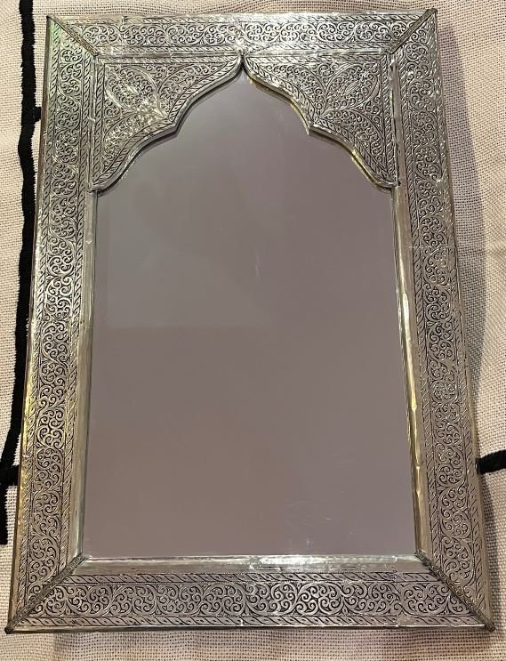 miroir marocain argente