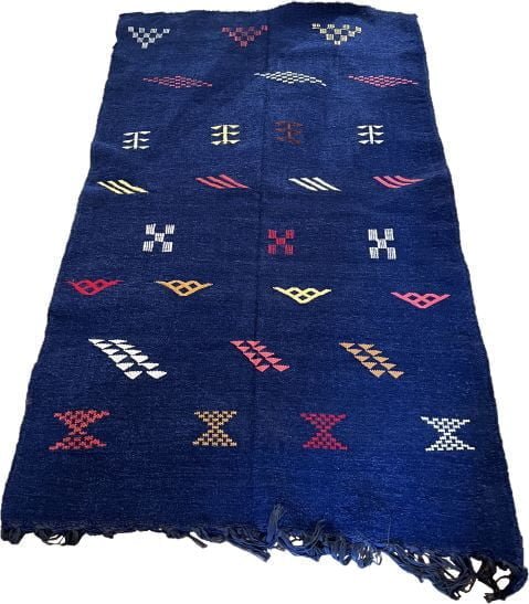 Moroccan blue rug