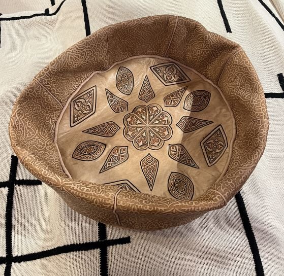 pouf en cuir naturel maroc