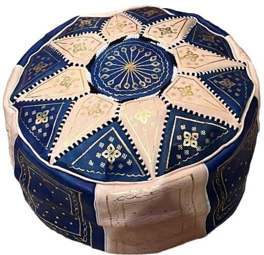 pouf bleu marocain