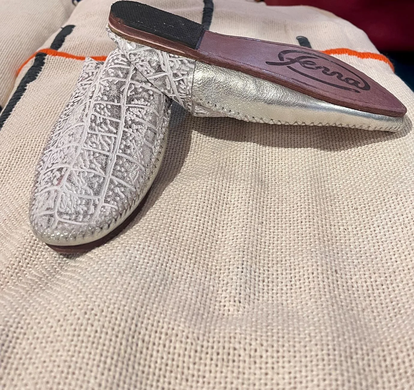 silver women slippers