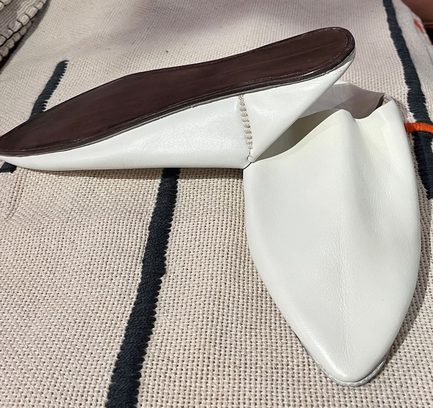 white slippers babouche