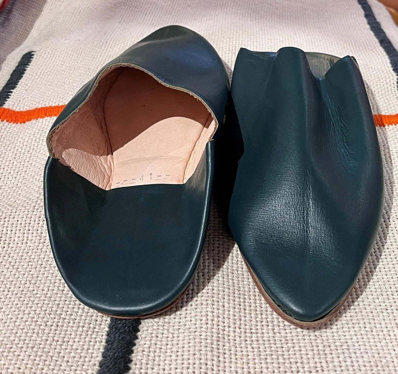 babouches homme vert