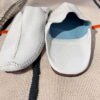 Men pointed white babouche slippers