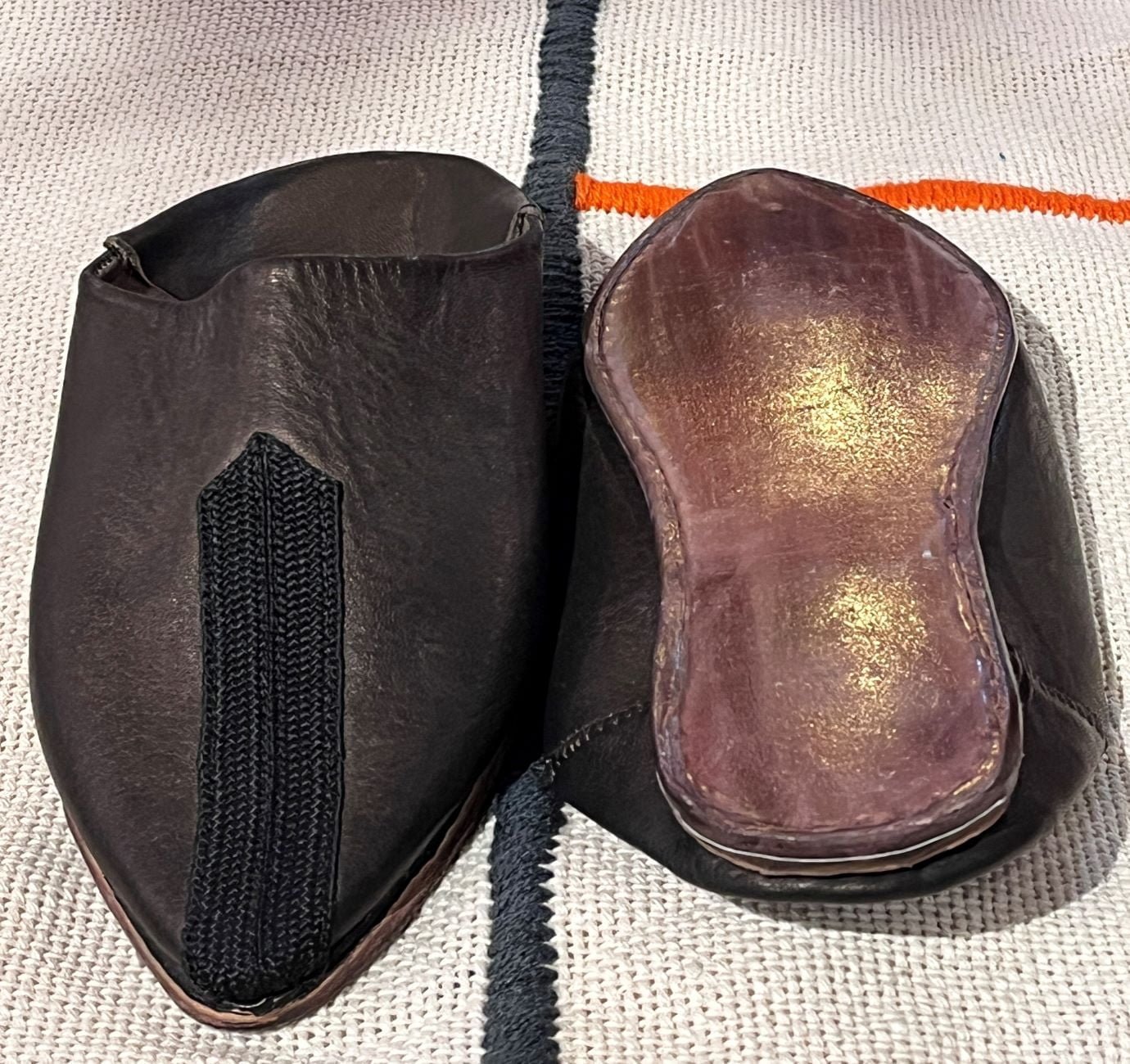 moroccan black slipper women's shoes2 babouches femme pointue