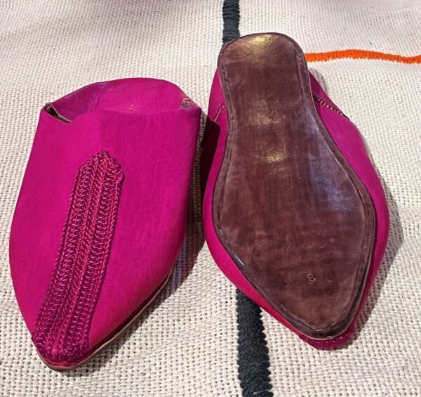 Women's Moroccan leather babouche slippers