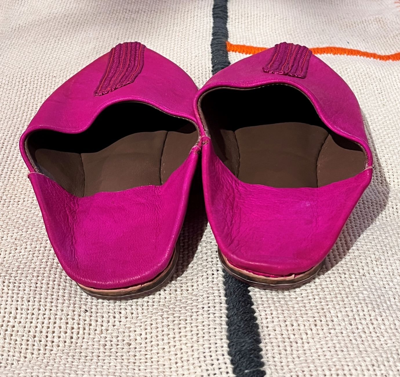 women's moroccan leather babouche slippers4 Dark pink Slippers for women Morocco