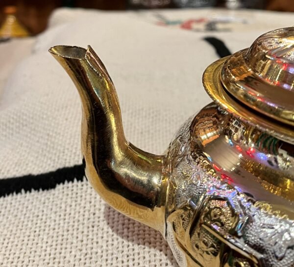 teapot gold and silver for Moroccan serving mint tea