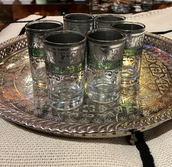 Moroccan silver tea glasses