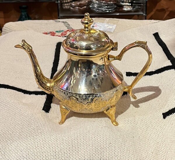 silver brass Moroccan teapot