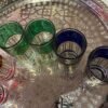bleu,vert rouge verres marocains