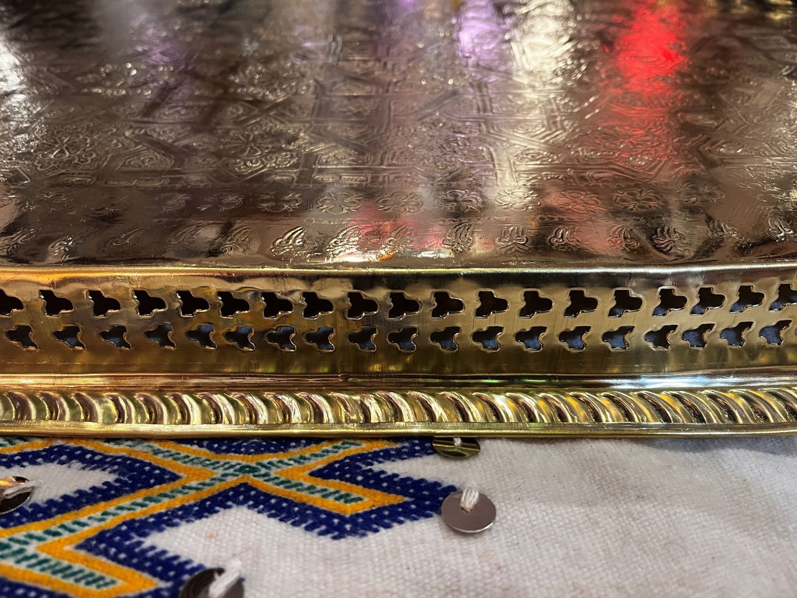 Moroccan brass tray6 serving brass rea tray