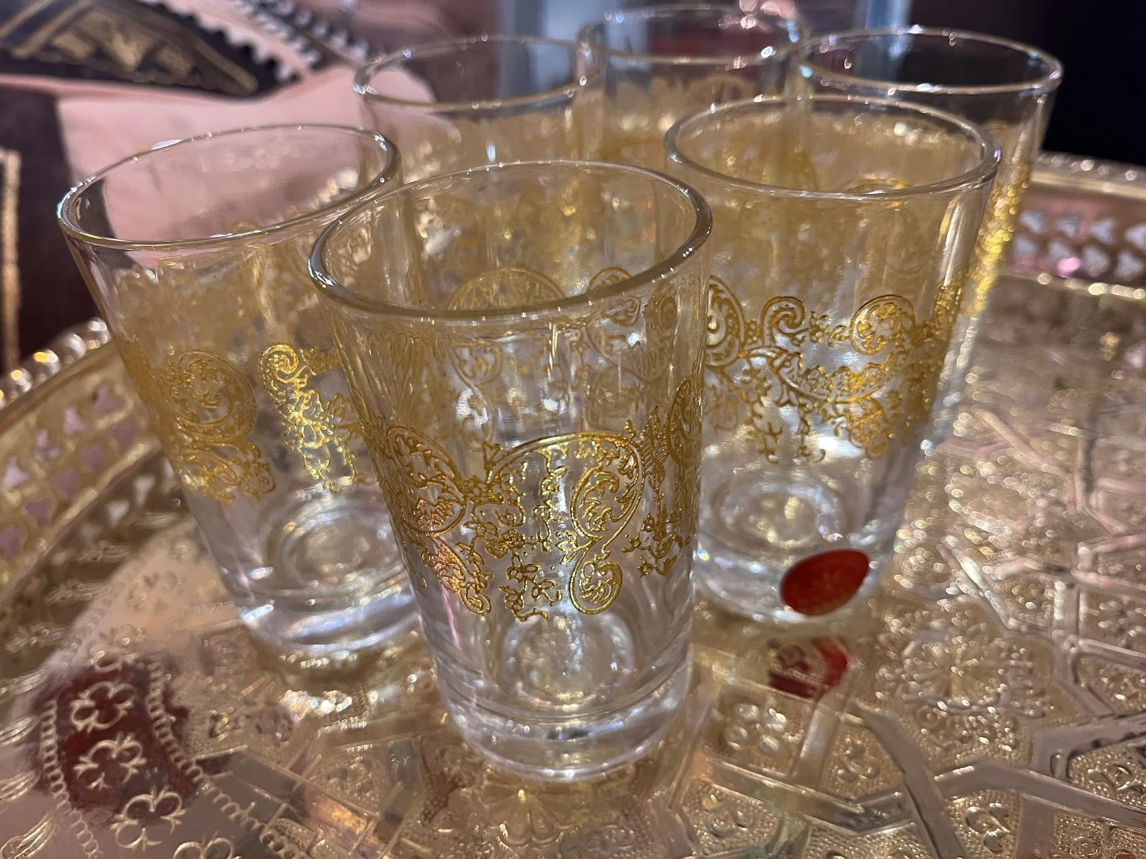 gold tea glasses