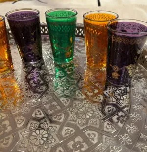 hamsa design tea glasses