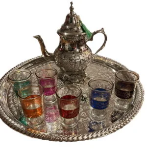 Moroccan silver tea set