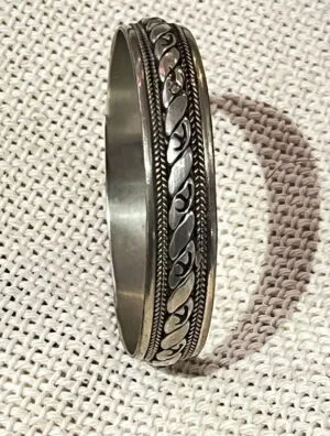 Engraved berber necklace Berber tribal silver bangle