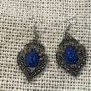 blue earrings with zircon stone