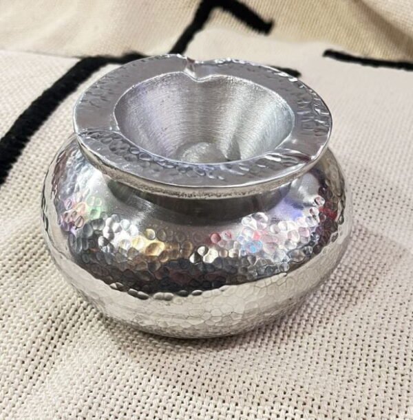 Moroccan silver ashtray with lid