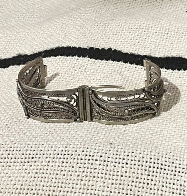 Moroccan silver filigree bracelet