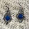 blue dangle earrings stone2 boucles oreilles couleur bleu longues