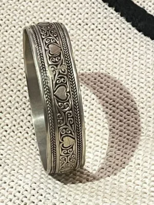 bracelet argent maroain4 Heart silver bangle bracelet