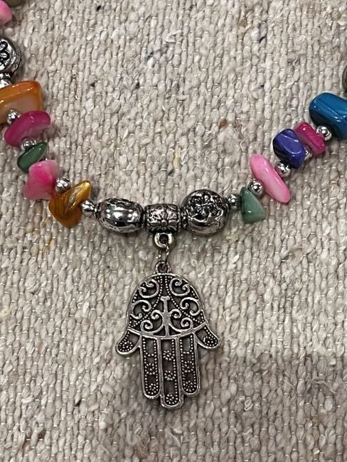 handcrafted hand of Fatima a beaded necklace