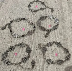 silver hamsa charm hand Fatima bracelet silver hamsa charm hand Fatima bracelet