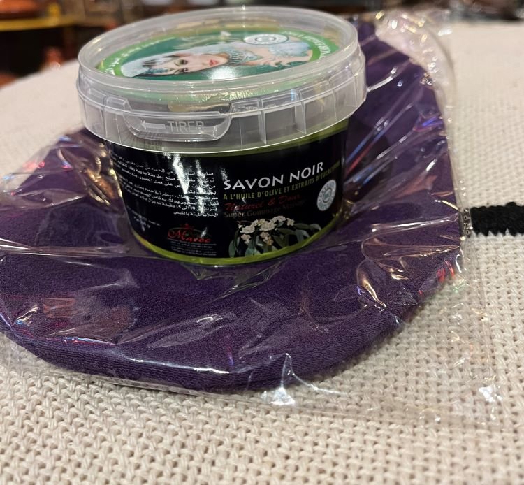 savon noir et gant kessa1 votre kit pour un hammam