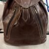 Dark brown genuine leather backpack Dark brown genuine leather backpack
