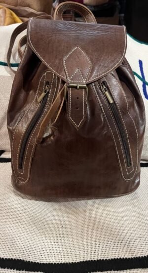 Dark brown genuine leather backpack Dark brown genuine leather backpack