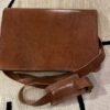Leather messenger bag brown