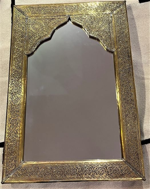 Moroccan brass mirror