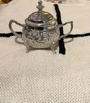 Moroccan silver sugar box