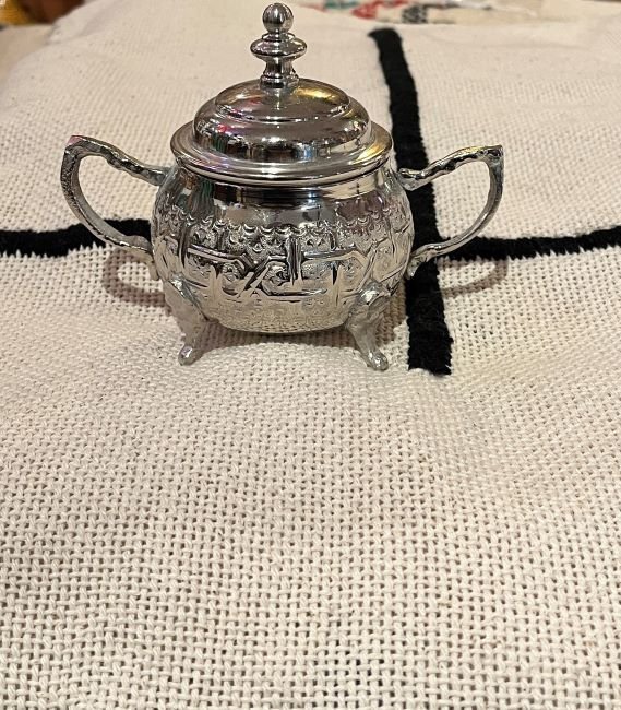 Moroccan silver sugar box