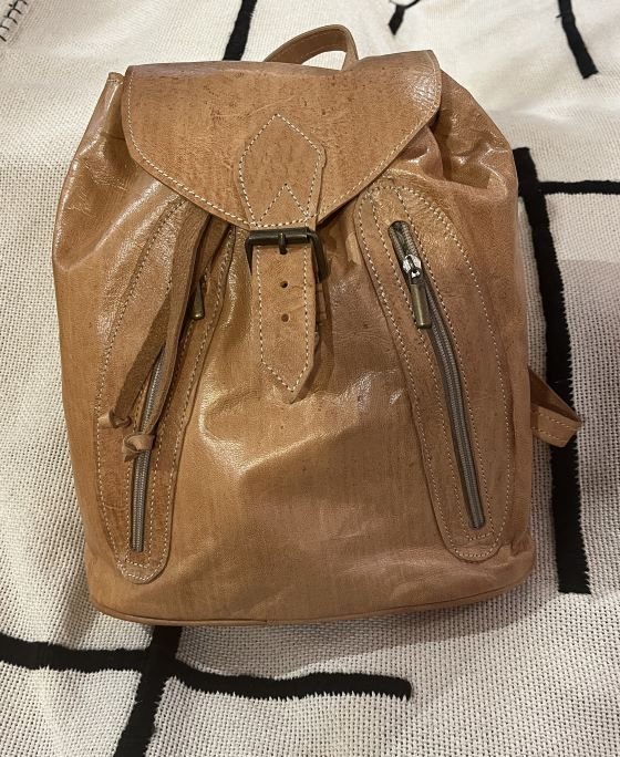 natural leather backpack