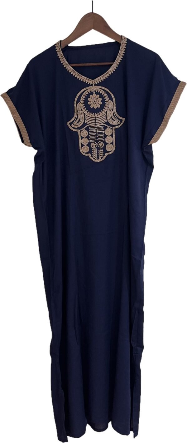 bold blue hamsa kaftan