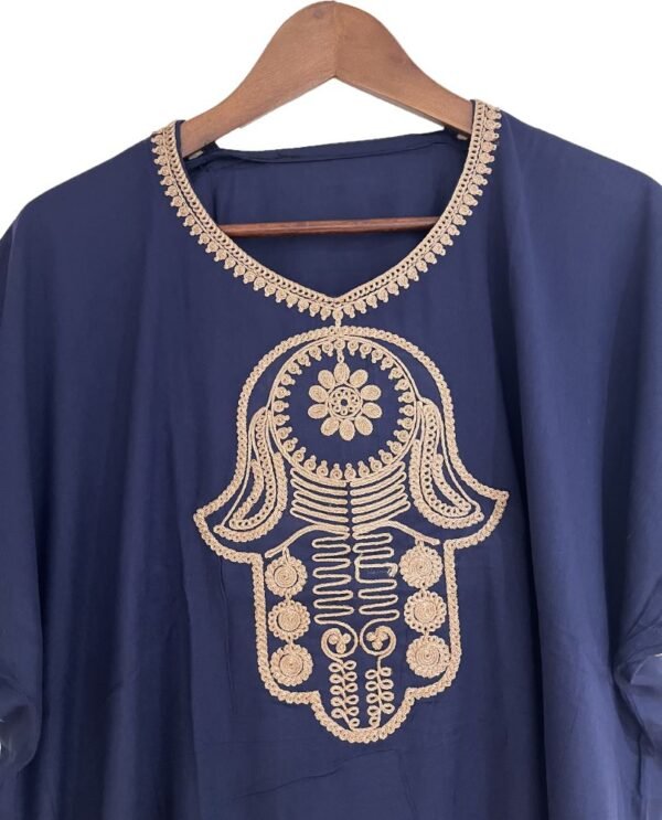 khamsa caftan en bleu