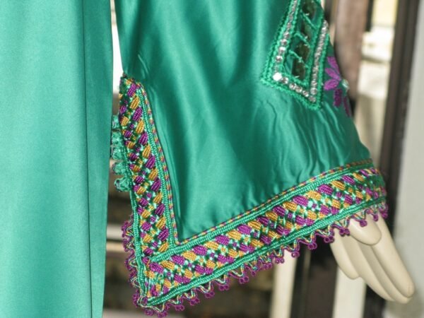 Moroccan green kaftan dress