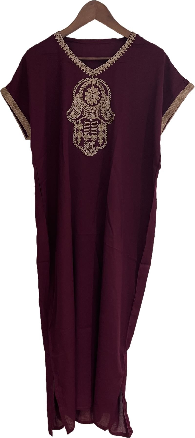 red Hamsa embroidered caftan hamsa clothing