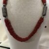 red coral necklace7 The red coral necklace is a stunning piece featuring an arrangement of 14 strands of coral beads