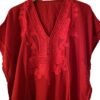 loose red kaftan dress