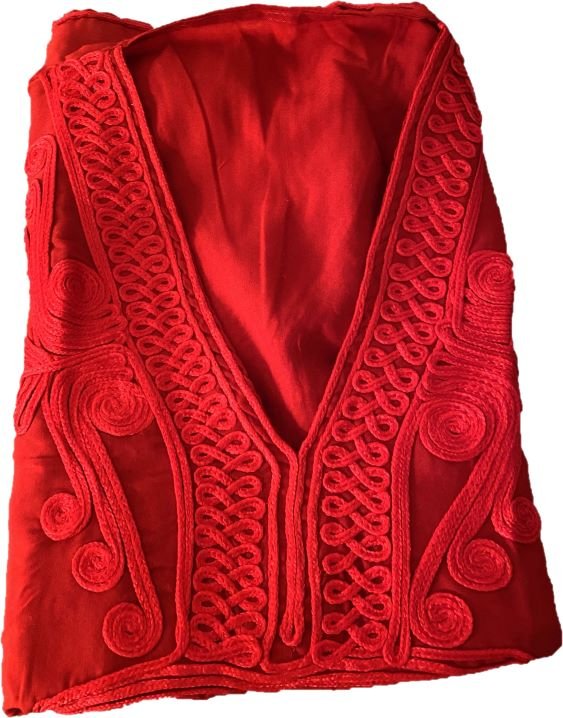 caftan rouge tres confortable fait cotton