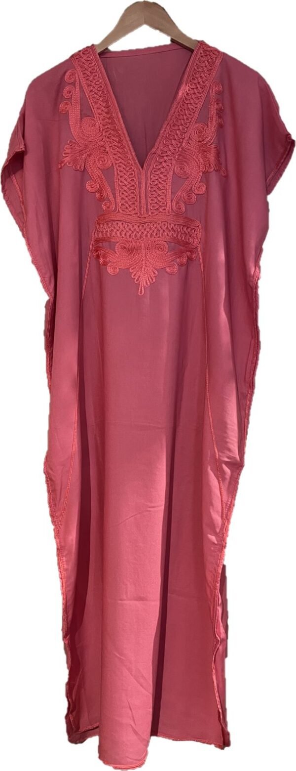 Moroccan rose Pink long Kaftan