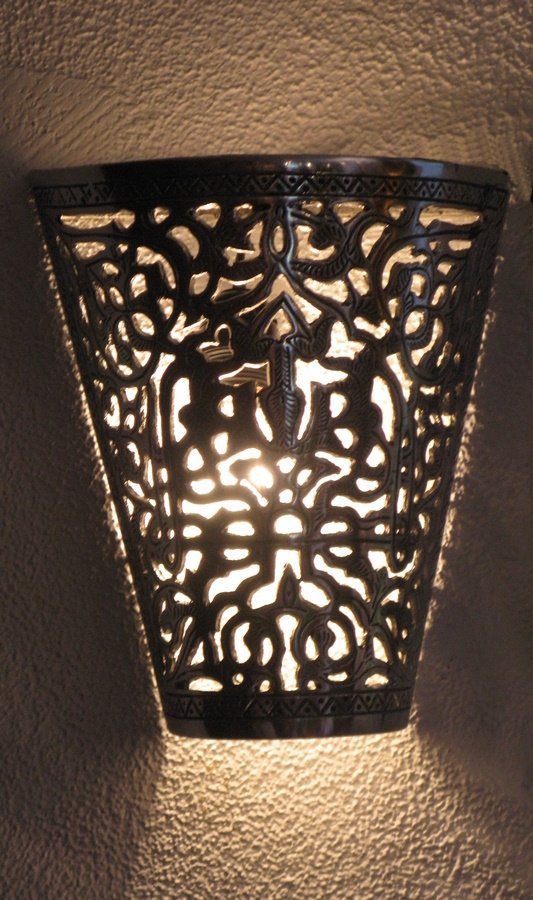 silver wall sconce at our Moroccan store Montreal