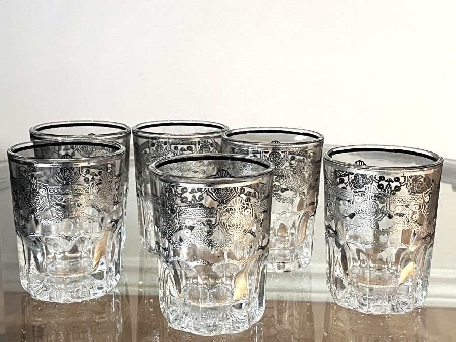 Silver moroccan tea glasses